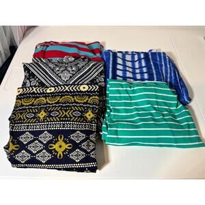 Lot of 5 Women's Size Medium Patterned Tops - Chico's Talbots Lands' End Lularoe